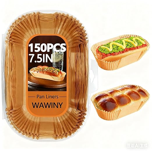 150 Pack 7.5 Inch Loaf Pan Liners, Non-Stick Cake Baking Sheets, Unbleached & Greaseproof Baking Paper for Cookies, Cupcakes, Bread