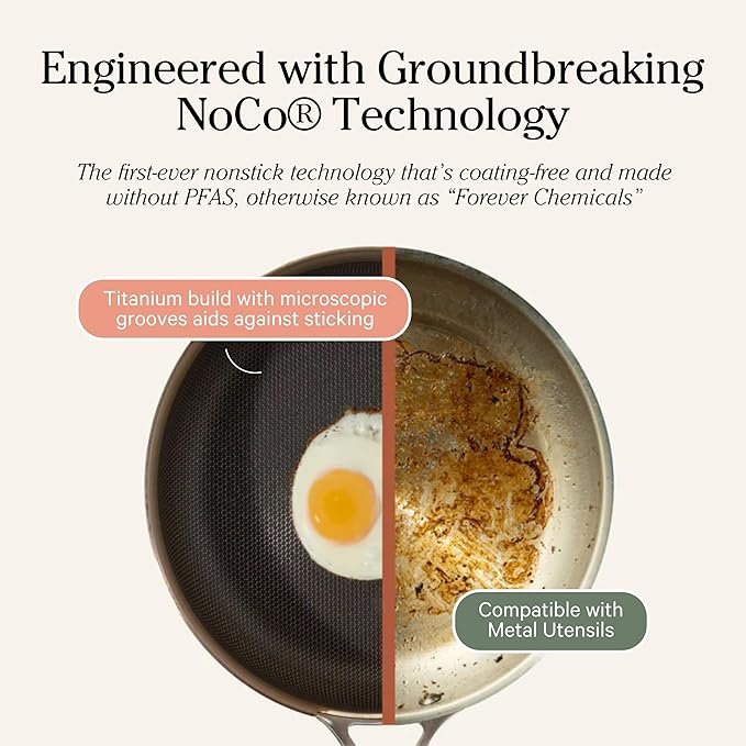 Our Place Titanium Large Always Pan Pro - 12.5” (4.2 Qt) No-Coating Nonstick Skillet | Tri-Ply Titanium & Stainless Steel | Safe for Oven, Induction & Cooktops up to 1000°F | Includes Spatula | Chrome