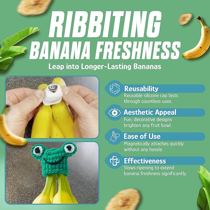 NANA HATS Banana Freshness Preserver, Keep Bananas Fresh Longer, Ideal for Organic Bananas, Innovative Banana Holder for Home Use, Extend Freshness of Your Fruit, AS SEEN ON SHARK TANK, Elephant