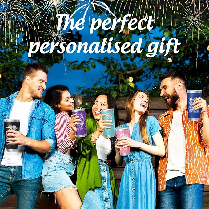 24 Pack Personalized Stainless Steel Tumbler,20oz Custom Water Bottle,Insulated Tumblers with Lids and Straws, Customizable Logo Pictureto, Engraved Termos