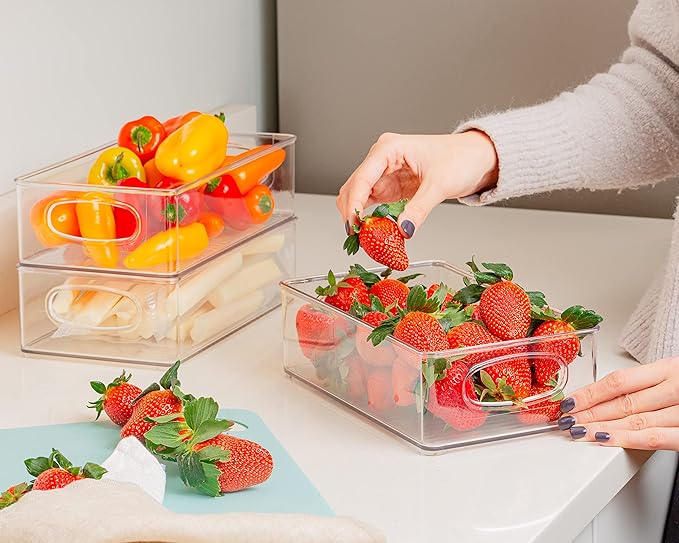 ClearSpace Plastic Pantry Organization and Storage Bins – Perfect for Kitchen/Fridge/ Refrigerator/Cabinet Organizers - 6 Pack