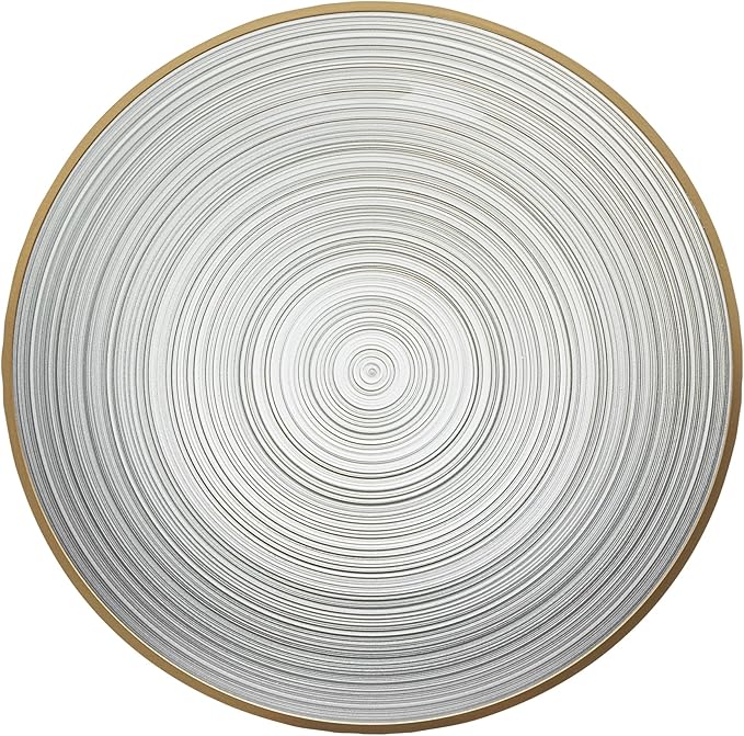 Restaurantware Plastic Plates 100 Pcs 7.25" Gold Rimmed Disposable Plates Heavy-Duty Black Translucent Rippled Plastic Dinner Servers for Party, Weddings, Salads, Desserts, and Appetizers