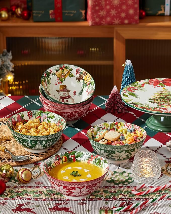 Christmas Ceramic Bowls, 23 Oz