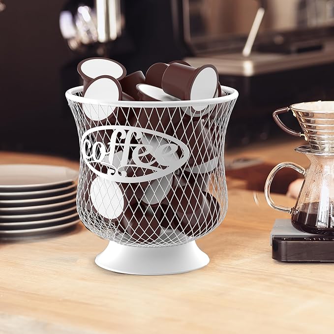 Coffee Pod Holder, Sturdy K Cup Organizer, Large Capacity K Cup Storage for Keuring Espresso Capsule Coffee Creamer, Easy to Refill and Organize for Cafe Bar, Coffee Bar Decor