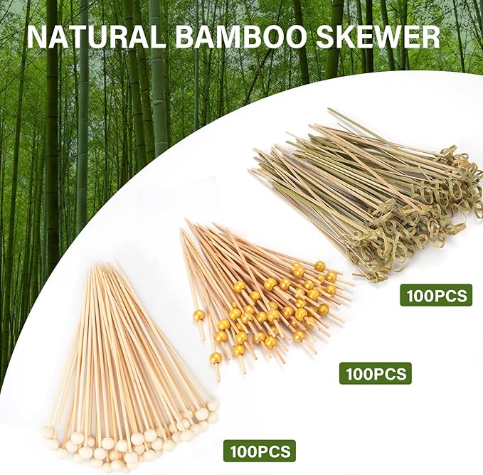 60pcs Individual 14oz Disposable Charcuterie Cups with Sticks,300pcs Cocktail Skewers,60 Portable Bags, Brown Paper Appetizer Cups for French Fry, Party Supplies