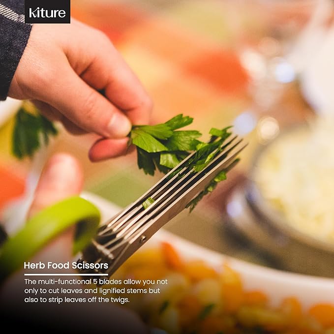 Heavy Duty Kitchen Shear with Bonus MultiPurpose and Herb Scissors 420 Stainless Steel for Chicken, Meat, Fish and Poultry Gift Set with Kitchen Shears for Food and Herbs Scissors by Kiture