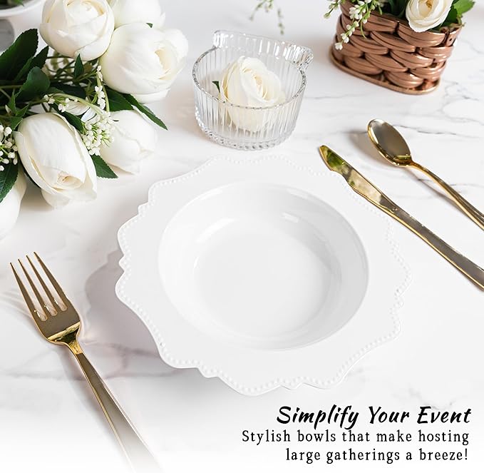 COLOSUS Plastic Multi-color Bowls (30 Pack) 12 Oz Disposable for Party Dessert/Salad Bowl, Fancy Shatterproof Dinnerware for Catering, Holidays, Children Party, and Everyday Use