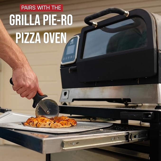 Grilla Pizza Cutter 4" Stainless Steel Blade with Ergonomic Handle and Finger Safety Guard for Pizza Slicing and Cutting