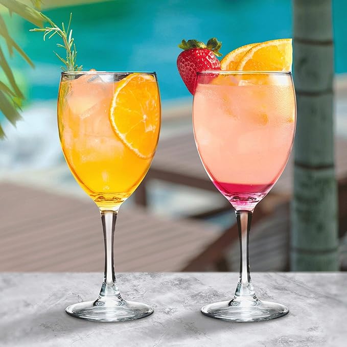 DISCOUNT PROMOS Nuance Wine Glasses by ARC 10.5 oz. Set of 10, Bulk Pack - Restaurant Glassware, Perfect for Red Wine, White Wine, Cocktails - Clear