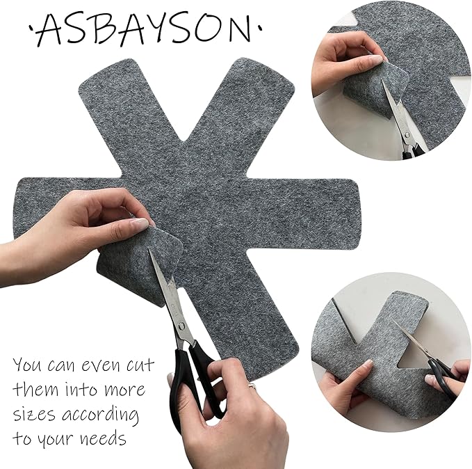 Pot and Pan Protectors Set of 12, 3 Different Size Larger & Thicker Pan Protectors for Stacking and Protecting Your Cookware