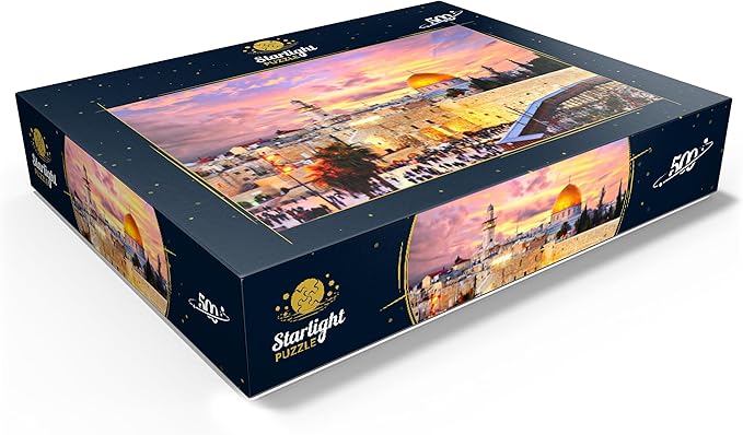 MyPuzzle Skyline of The Old City at The Western Wall and The Temple Mount in Jerusalem Israel - Premium 500 Piece Jigsaw Puzzle for Adults