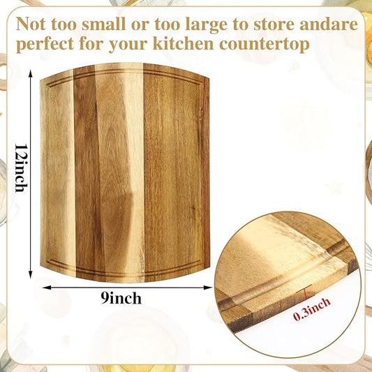 Patelai 12 Pack Large Cutting Boards Bulk Wooden Kitchen Chopping Boards for Crafts DIY Wedding Housewarming Gift(Acacia,12 x 9 Inch)