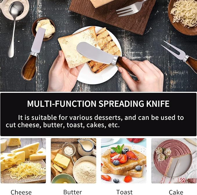 Charcuterie Accessories (14 Pcs), Cheese Spreaders for Charcuterie Board, Mini Serving Spoons, Forks and Mini Serving Tongs - Charcuterie Utensils for Butter, Cheese and Pastry Making