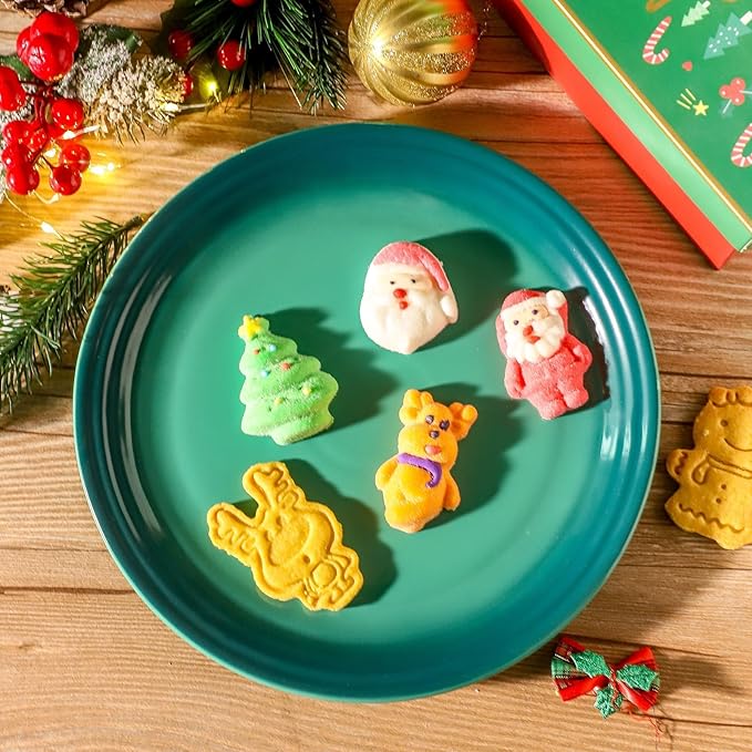 HASENSE Ceramic Dinner Plates Set of 4, 10 Inch Premium Dinnerware Dishes, Salad Serving Plates Elegant & Durable, Oven, Microwave & Dishwasher Safe,Perfect for Family and Entertaining,Gradient Green