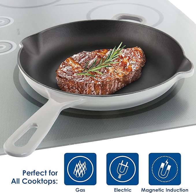 Chantal Enameled Cast Iron Cookware, 5 pc Set, Fade Grey