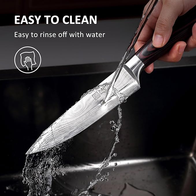 PAUDIN Chef Knife, 6 Inch Sharp Kitchen Knife, High Carbon Stainless Steel Utility Knives with Ergonomic Handle, Small Knifes for Home and Restaurant