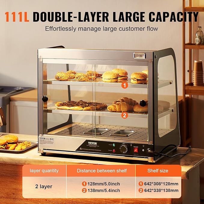 VEVOR foof Warmer Display (2-Tier)