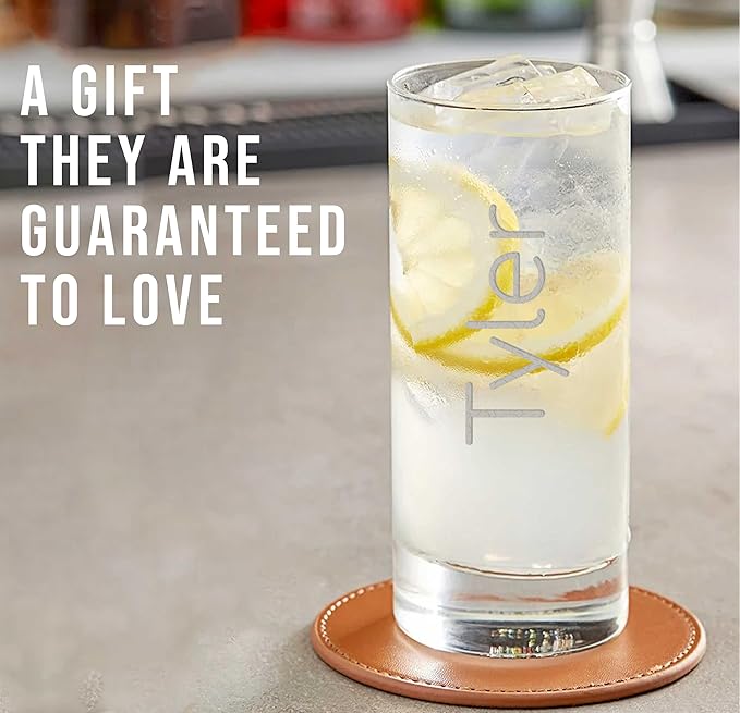 Personalized Gifts Etched 11.5oz Collins Cocktail Glass - Customized Gifts for Women Men, Vertical Name Engraved Highball Glass Birthday Gift, Fun Custom Gift Her, Woman, Regalos Personalizados Vasos