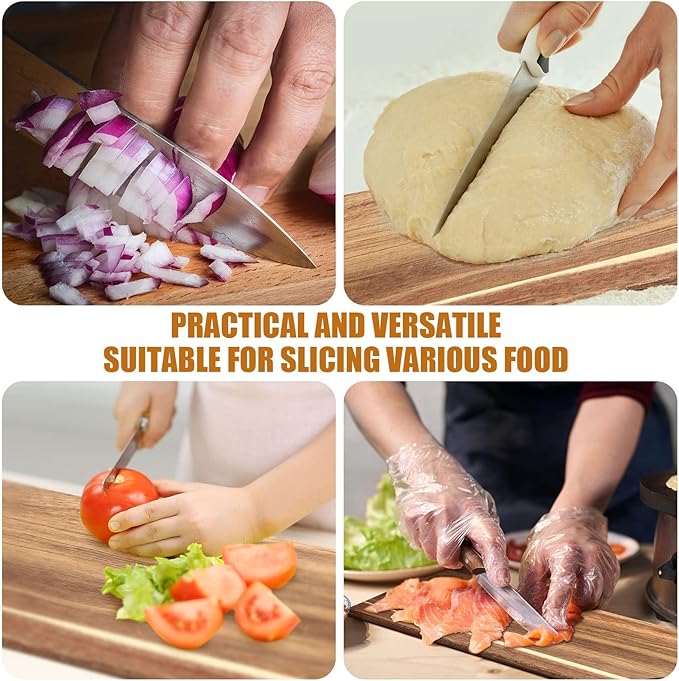 Patelai 12 Packs Wooden Cutting Board Set with Handles Large Kitchen Serving Plain Chopping Board Bulk Gifts for Mom for Vegetables Meat Pizza Cheese Fruit Bread(Acacia Wood,17 x 6 Inch)