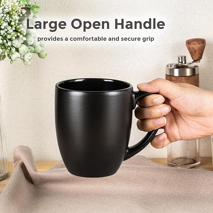 GBHOME 12oz Coffee Mugs Set of 6, Large Ceramic Coffee Mugs for Man, Woman, Dad, Mom, Modern Coffee Mugs Set with handle for Tea/Latte/Cappuccino/Milk/Cocoa. Dishwasher&Microwave Safe,Multi-Color