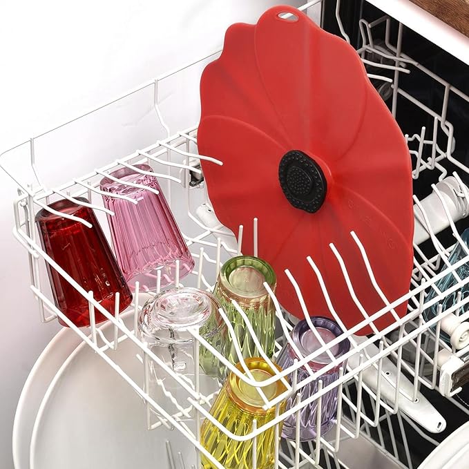 Charles Viancin - Poppy Silicone Lid for Food Storage and Cooking - 13''/33cm - Airtight Seal on Any Smooth Rim Surface - BPA-Free - Oven, Microwave, Freezer, Stovetop and Dishwasher Safe