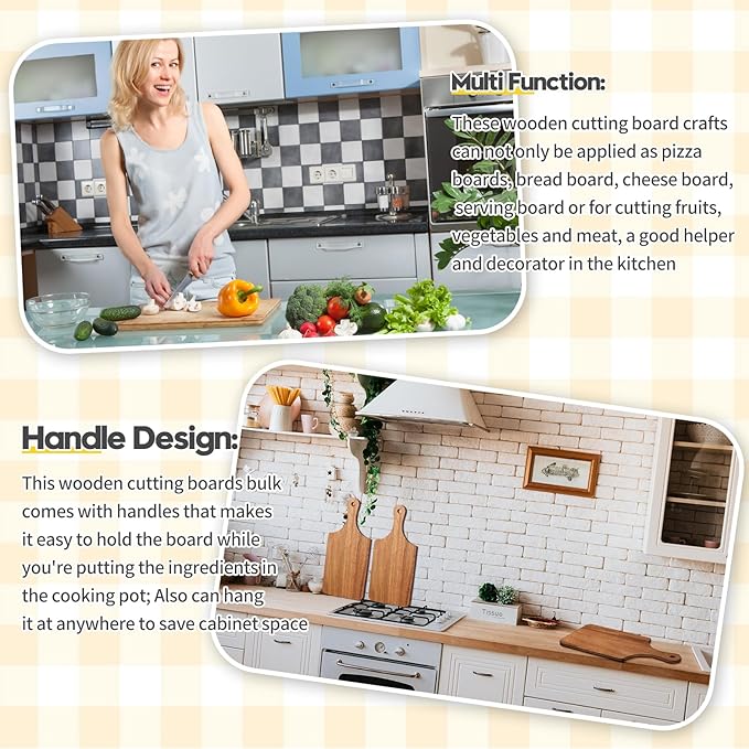 Zubebe 10 Pcs Cutting Board Bulk 11 x 5 Inch Wood Chopping Board Blank Small Laser Engraving Mini Charcuterie Serving Boards for Wedding Housewarming Gift (Acacia)