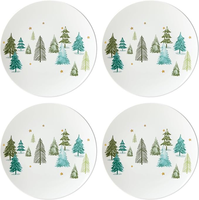Lane 4-Piece Accent Plate Set, Christmas Drinkware, Holiday Hosting
