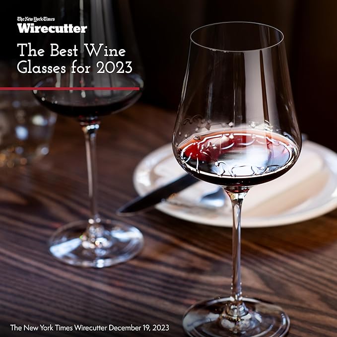 Gabriel-Glas StandArt Crystal Wine Glasses, Set of 2 with Gift Box - Premium, Universal Wine Glass for Red and White Wine - Dishwasher Safe, Lead-Free, 16 oz.