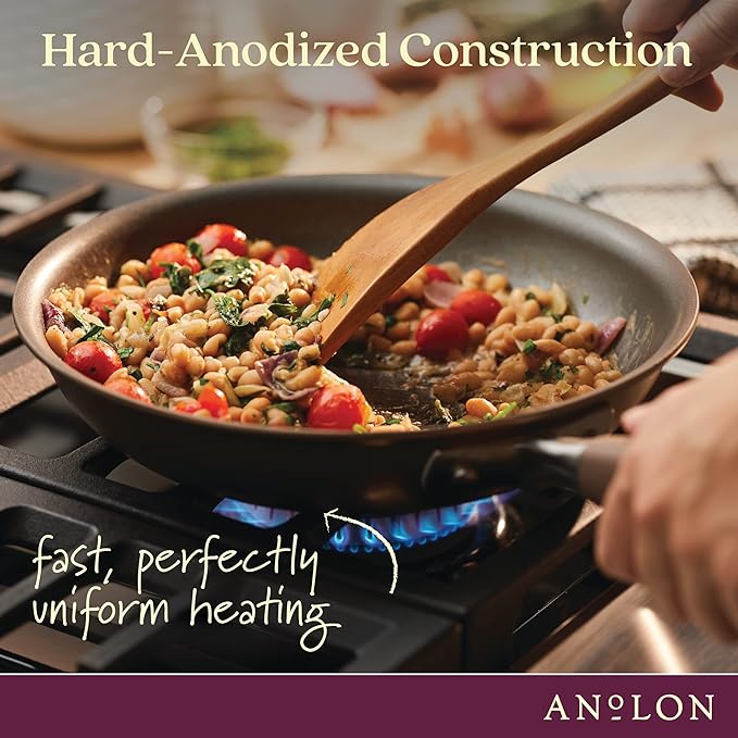 Anolon Advanced Home Hard-Anodized Nonstick Open Stock Cookware (8.5 Qt. Wide Stockpot, Bronze)