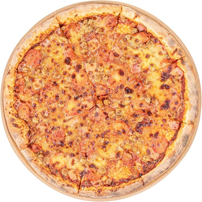 Restaurantware-Eco Pie 18 Inch Paper Pizza Trays, 25 Round Pizza Pans - Oven-Ready, Microwavable, Kraft Paper Pan For Large-Sized Pizzas, For Baking, Cooking, Bread, Meat, Or Pies