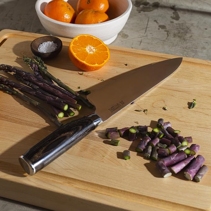 Yatoshi Chef Knife - Ultra Sharp High Carbon Stainless Steel, Hidden Tang with Pakkawood Handles