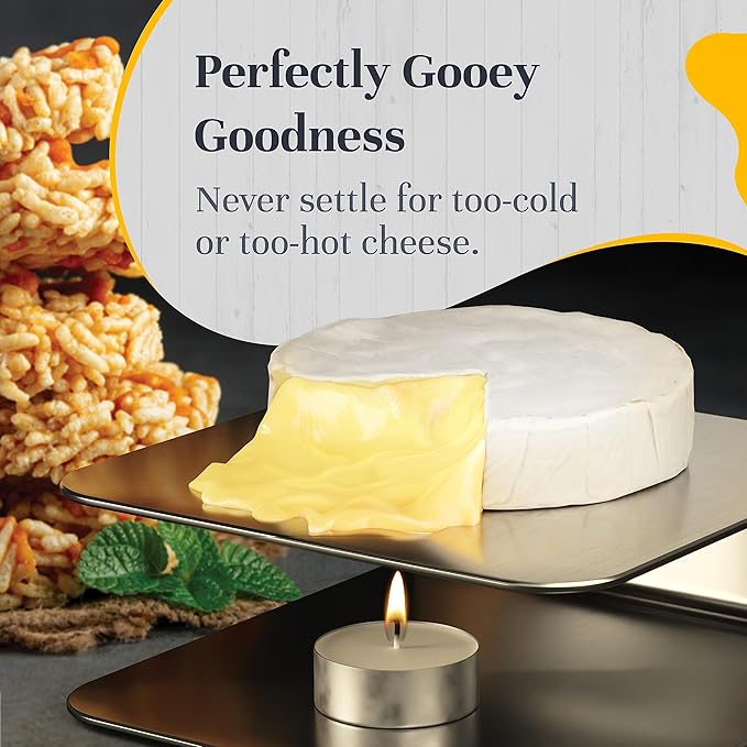 Soft Cheese Warmer – Warming Plate for Camembert & Brie Cheese – Complement Large or Mini Charcuterie Boards with Your Slow-Melt, Stainless Steel, Dishwasher-Safe Charcuterie Accessories by Ash Harbor