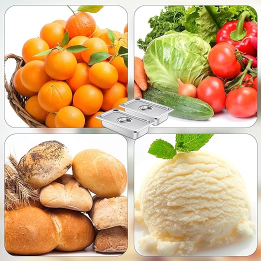 Mifoci Stainless Steam Hotel Pan with Lid, 2-1/2 Inch Deep Steam Table Pan Restaurant Supplies Reusable Anti Rust Catering Storage for Home, Party, Restaurant, Hotel, Buffet(6 Sets,1/4 Size)