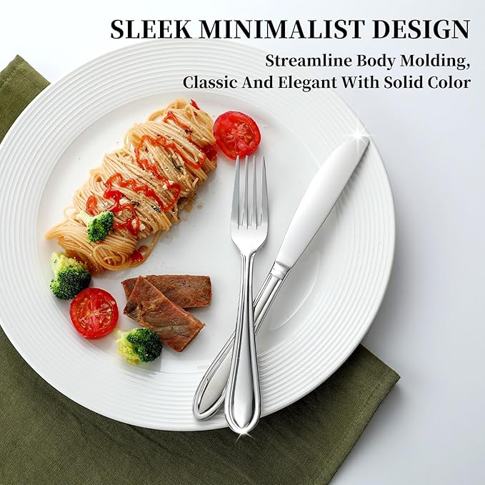 30 Piece Silverware Set,Stainless Steel Flatware Set Service for 6,18/0 Rust-Proof Utensils Cutlery Set with Forks & Spoons,Mirror Polished Dishwasher Safe-Home Kitchen Eating Tableware (30)