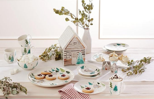 Lane 4-Piece Tidbit Plate Set, Christmas Drinkware, Holiday Hosting