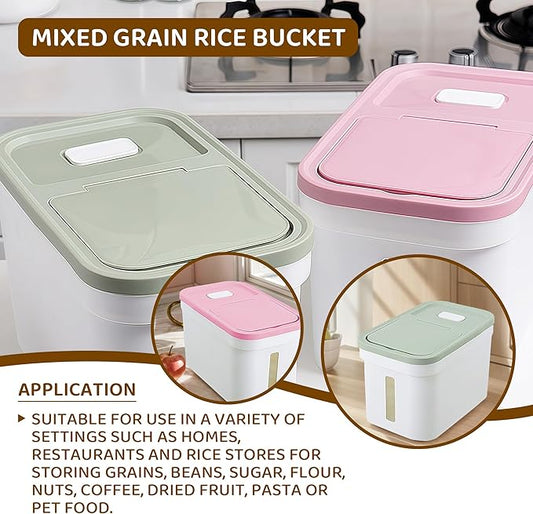 22lbs Large rice storage container Container with Lid Barrel Household Rice Box Airtight Flour Dispenser with Lids for Pet/Cat/Dog Food Storage Container BPA Free,Pink 22 * 38 * 23 cm