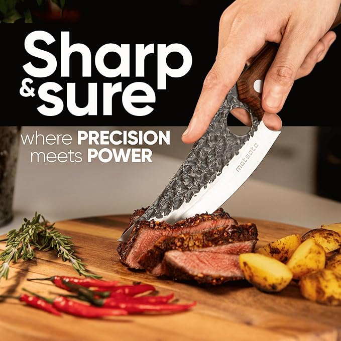 Chef Knife - Perfect Kitchen Knive for Cooking, Chopping. Japanese Steel Knife for Home, BBQ. For Balance & Control, 6.3 Inch