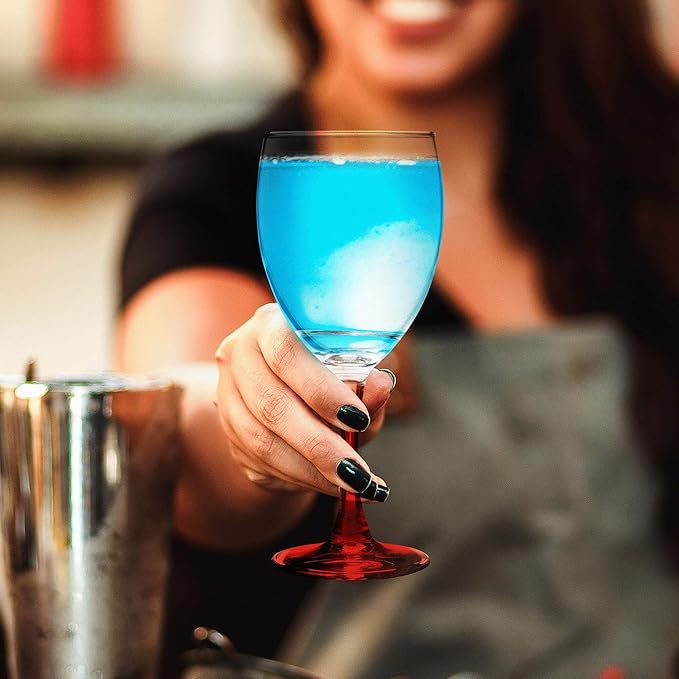 DISCOUNT PROMOS Nuance Wine Glasses by ARC 10.5 oz. Set of 10, Bulk Pack - Restaurant Glassware, Perfect for Red Wine, White Wine, Cocktails - Red