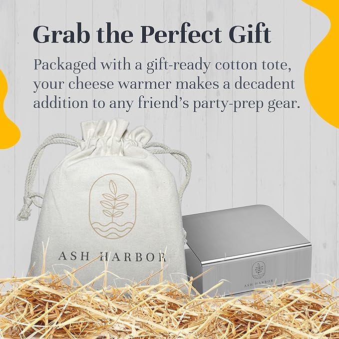 Soft Cheese Warmer – Warming Plate for Camembert & Brie Cheese – Complement Large or Mini Charcuterie Boards with Your Slow-Melt, Stainless Steel, Dishwasher-Safe Charcuterie Accessories by Ash Harbor