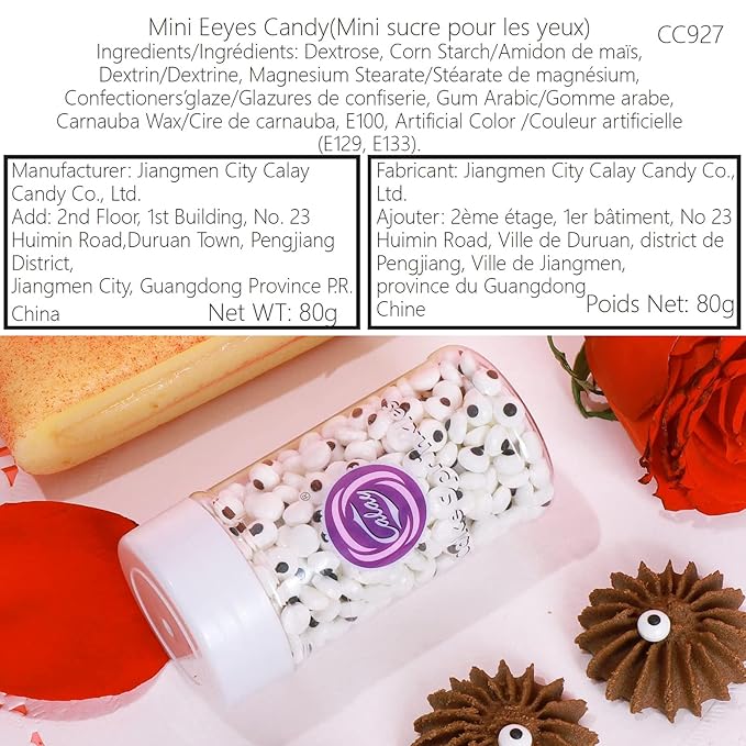 Candy Eyes for Decorating Edible Small Candy Eyes Eyeballs Halloween Sprinkles for Cake Cupcakes Toppers Cookies Baking Decoratings Christmas (7mm Eyes)