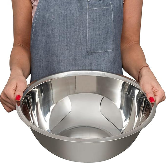 WHYSKO® Large Mixing Bowls, Set of 3 Stainless Steel 8 Quart Bowls for Restaurants, Food Service, Caterers and Home Kitchen Use, Rust Proof Bowls Great for Meal Prep, Baking, Serving, Food Storage