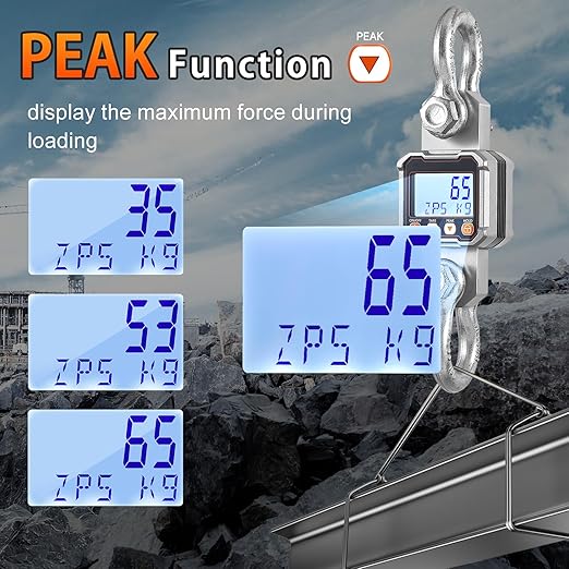 Bonvoisin Digital Crane Scale 11000lb Hanging Scale Heavy Duty Industrial Hanging Weight Scale with Peak Function (5000KG)