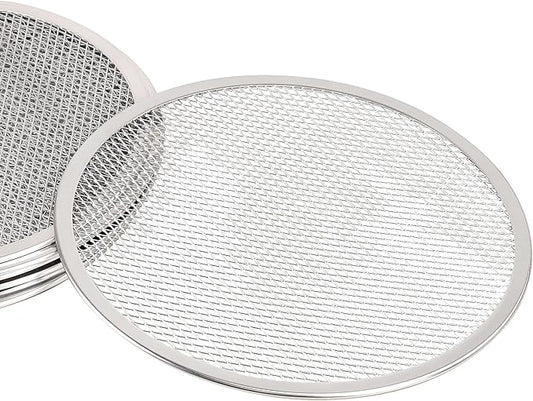 LRui Pizza Screen,10 Inch,12 Pack,Seamless Aluminum Pizza Pan With Holes.