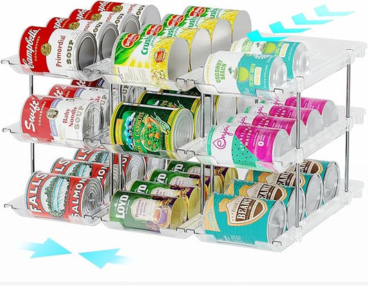oylik Can Organizer for Pantry, 3 Tiers Can Storage Rack, up to 36 Cans Food Holders for Fridge, Cabinet and Pantry Organization