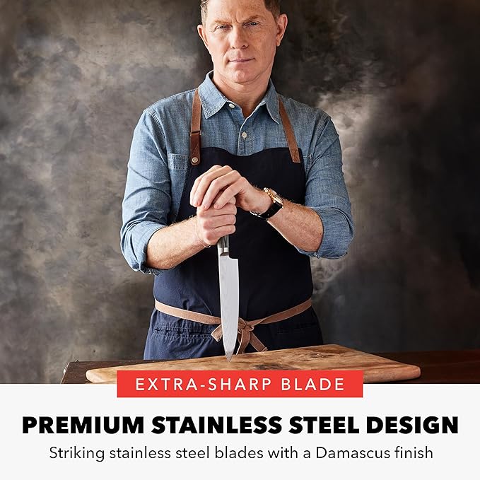 GreenPan x Bobby Flay 13 Piece Cookware Pots and Pans Set and 8" Chef's Knife. PFAS & PFOA-Free Ceramic Nonstick, Induction Suitable, Stay-Cool Silicone Handle, Dishwasher & Oven Safe, Cream