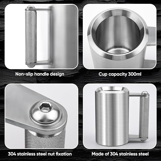 9 LB/4KG Stainless Steel Mug,Super Dumbbell Fitness Sports Mug,Gym Exercise Coffee Lover Gift