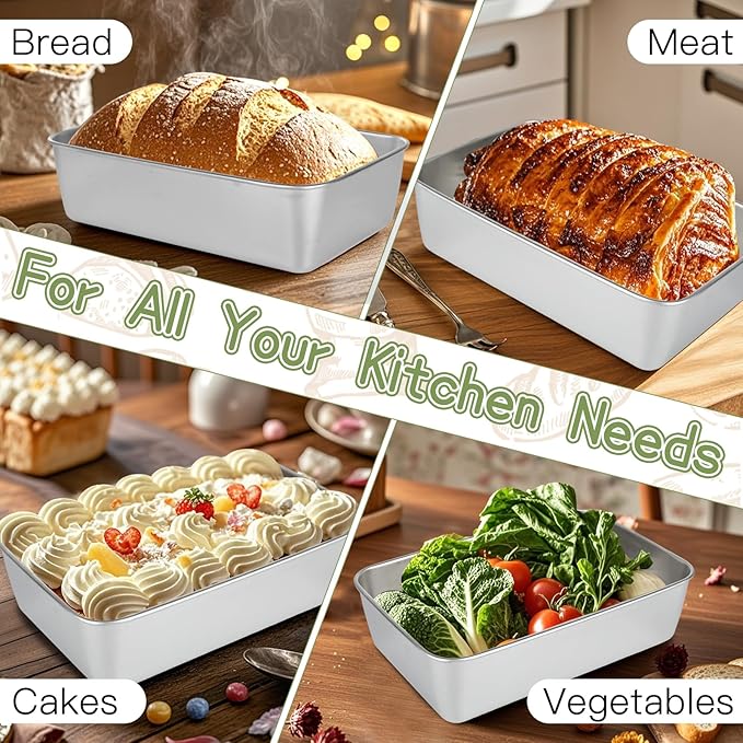 8Pcs Loaf Pans for Bread Baking,Stainless Steel Baking Bread Pans,Small Loaf Tins for Homemade Bread Meatloaf Cake Brownies Dishwasher Oven Safe 8.6 * 5.3 * 2.3 IN