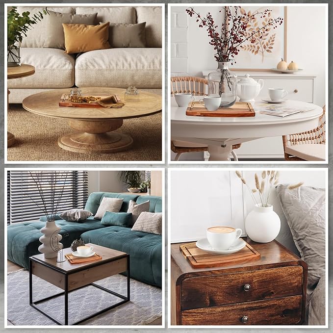 Kigley 20 Pcs Acacia Wood Cutting Boards Bulk for Laser Engraving Wooden Dinner Plates with Groove Chopping Charcuterie Board Carving Tray for Housewarming Party Gifts (8 x 10 Inch)