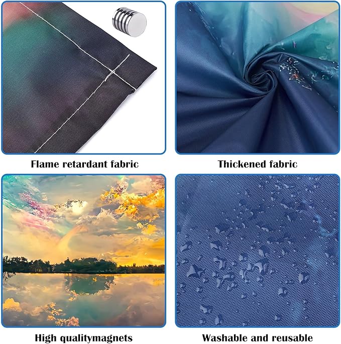 2 Pcs Fluorescent Light Covers - 4 x 2 Feet Covers for Ceiling Lights, Magnetic Light Filters for Classroom, Office, Hospitals, Home (Auspiciousness Clouds)