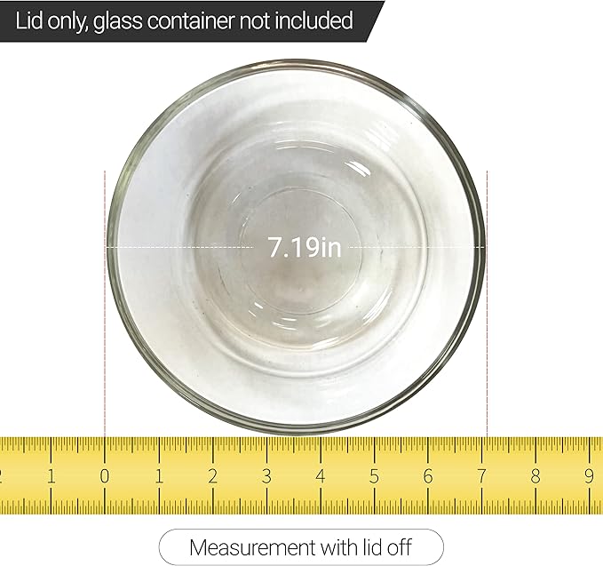 Replacement Lids for Pyrex 6 & 7-Cup Glass Food Storage Container Bowls, 7.5-Inch Plastic Round Lids Covers fits Pyrex 7402-PC, Airtight & Leakproof (6-Pack, Blue)